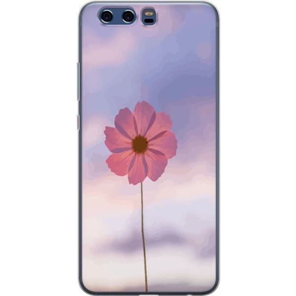 Mobilcover til Huawei P10 med lyserød blomst