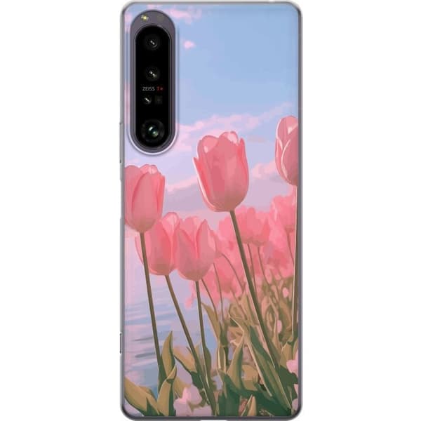Telefontaske til Sony Xperia 1 IV med Lyserøde Tulipaner