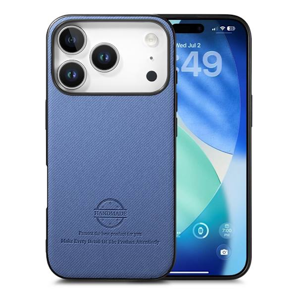 Mobilskal till iPhone 17 Pro Trasa Läder - Blå Blå