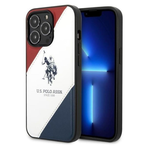 US Polo iPhone 14 Pro Skal Tricolor Embossed - Hvid