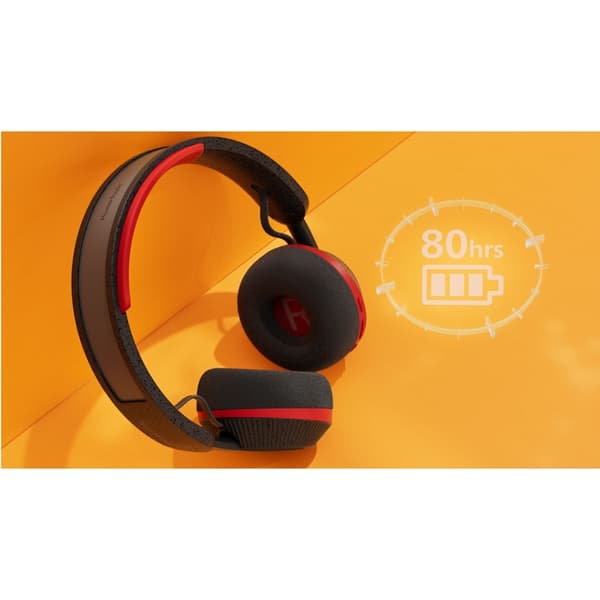 PHILIPS Over-Ear Hovedtelefoner Sport Solcelle IP55 - Sort/Rød Svart