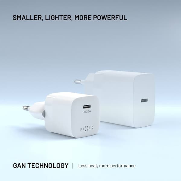 FIXED Snabb Mini Hemladdare 20W USB-C PD Vit