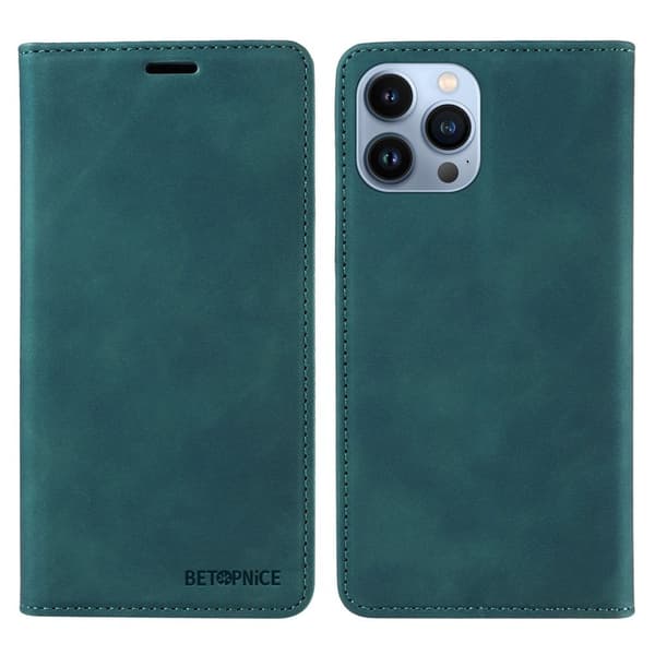 BETOPNICE 003 Plånboksfodral för iPhone 13 Pro - RFID Blocking Konstläder - Grön
