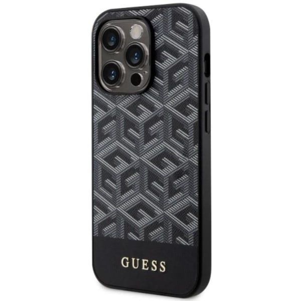 Guess iPhone 14 Pro -mobiilisuojus MagSafe GCube Stripes - musta