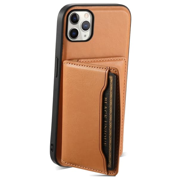 DENIOR Mobilskal till iPhone 11 Pro Max Äkta Läder Magnetisk Khaki