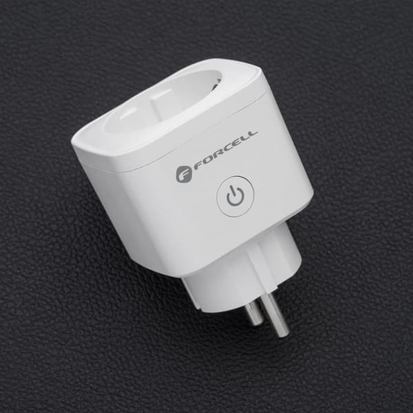 Forcell Smart Plug 230V med WiFi Stöd för Tuya/Amazon Alexa Vit