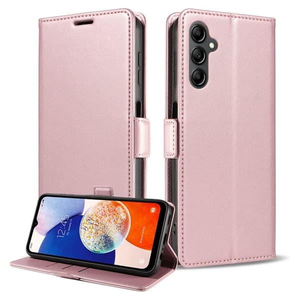 Plånboksfodral för Samsung Galaxy S26 Magnetiskt Konstläder RFID - Rosa