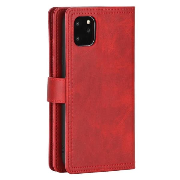 iPhone 14 Pro Plånboksfodral Äkta Läder Flip - Röd Röd