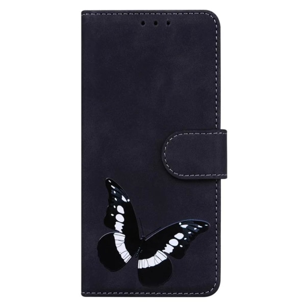 iPhone 15 Plus -lompakkokotelo perhosprintillä - musta