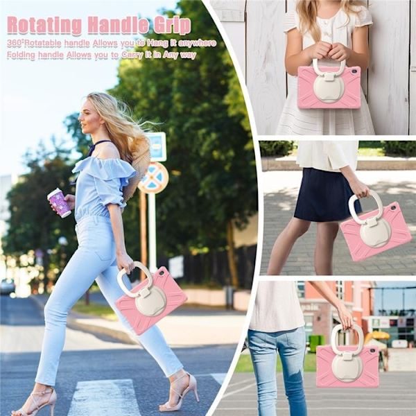Mobilskal till Galaxy Tab S10 FE Plus Kickstand Handle Grip - Rosa Rosa