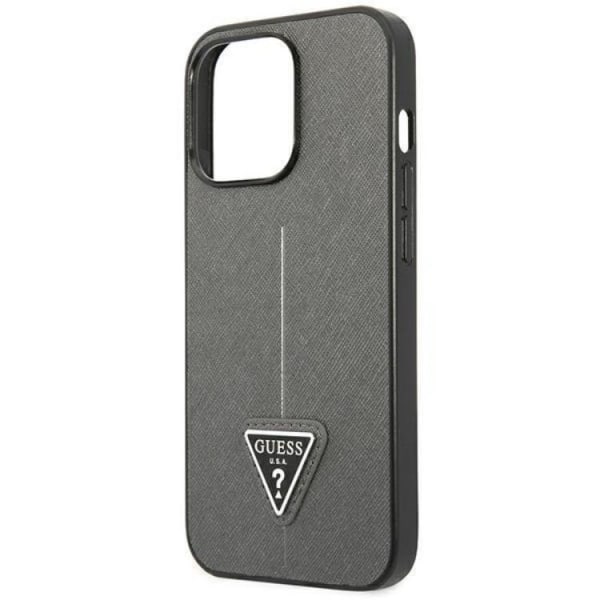 GUESS iPhone 14 Pro etui Saffiano Triangle Logo - Sølv