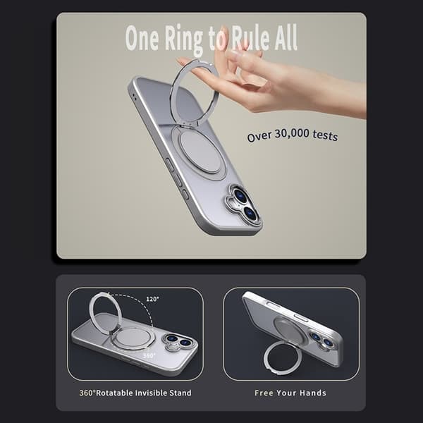 Mobilskal till iPhone 17 MagSafe TPU+PC Kickstand - Titangrå Grå