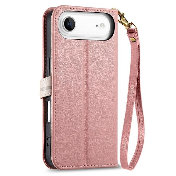 iPhone Air Plånboksfodral Leaf Magnetiskt Spänne Konstläder Roséguld