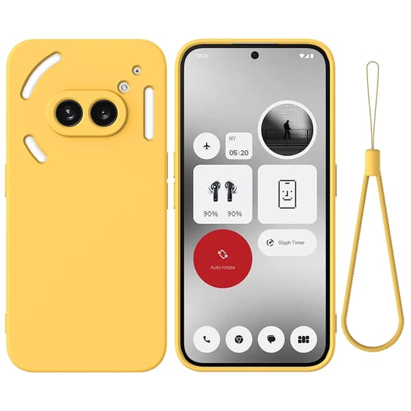 Mobilskal till Nothing Phone (2a) Plus Liquid Silikon med Handrem Gul