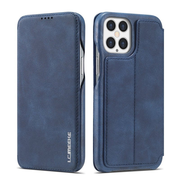 LC.IMEEKE iPhone 12 Pro Max Plånboksfodral Konstläder - Blå