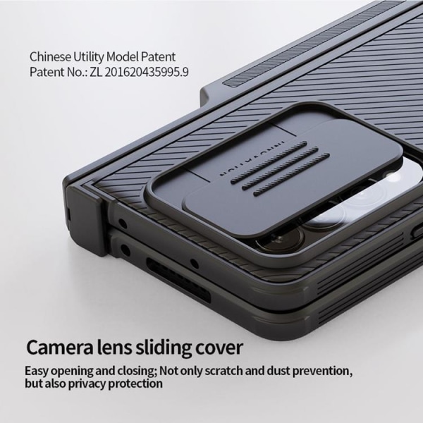 Nillkin Galaxy Z Fold 4 Skal CamShield Pro Kicksatand - Svart