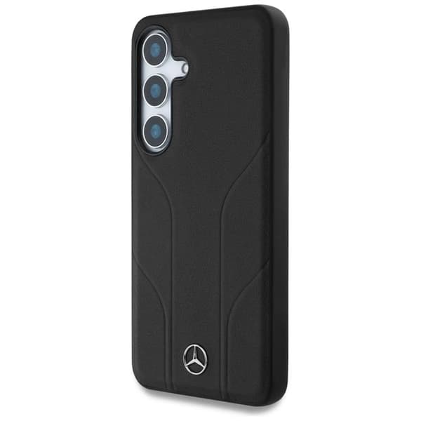 Mercedes Mobilskal till Galaxy S25 Plus MagSafe Läder Debossed Lines - Svart Black