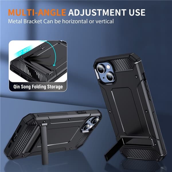 Mobilskal till iPhone 14 Plus Kickstand Shockproof - Svart Svart