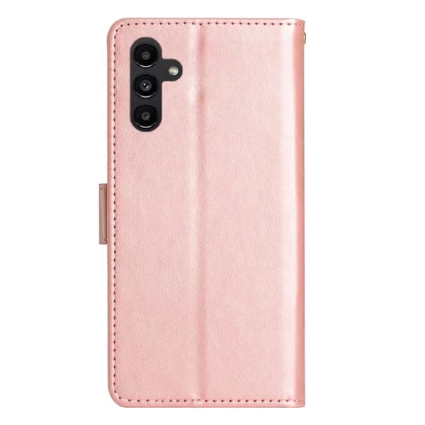 Samsung Galaxy S26 Plus Plånboksfodral Konstläder Blomma Prägling - Roséguld