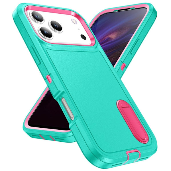 Mobilskal till iPhone 17 Pro Max Kickstand Silikon - Ljusgrön/Rosa Grön