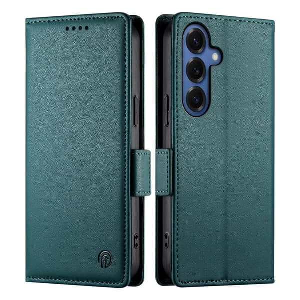 Samsung Galaxy S26 Plus Fodral PU Läder Plånboksfodral - Svartgrön
