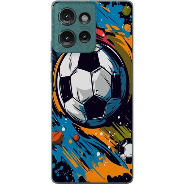 Telefontaske til Motorola Edge 50 med fodbolde