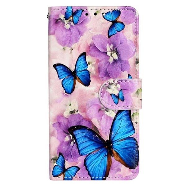 iPhone 14 Pro Plånboksfodral Folio Flip - Blå Butterfly