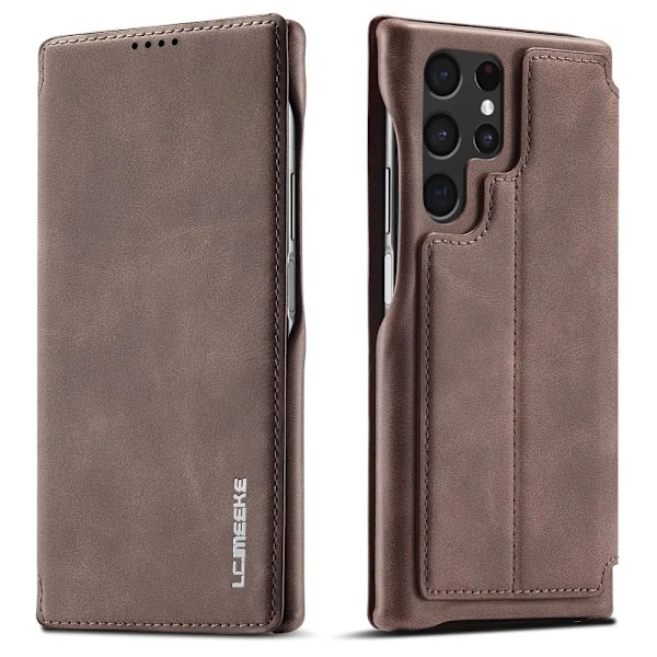 LC.IMEEKE Galaxy S22 Ultra Plånboksfodral - Coffee