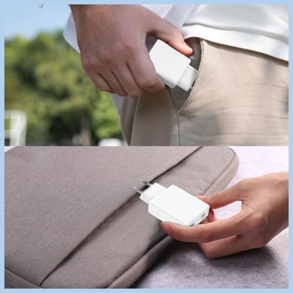 4smarts Snabbladdare 65W 2xUSB-C PDPlug Slim Dual - Vit Vit