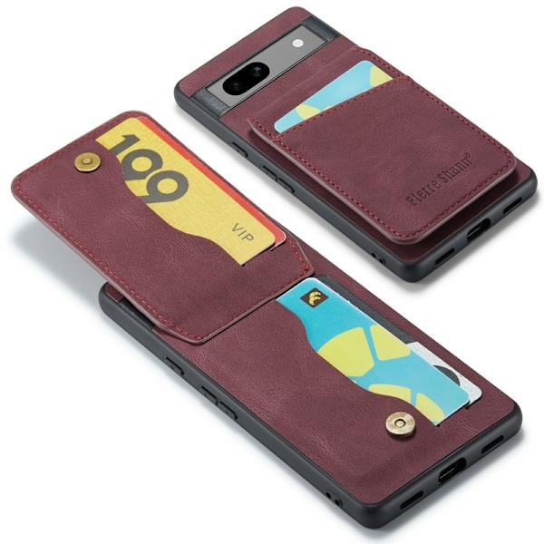 FIERRE SHANN Google Pixel 8a Fodral RFID-Skydd PU+TPU - Röd