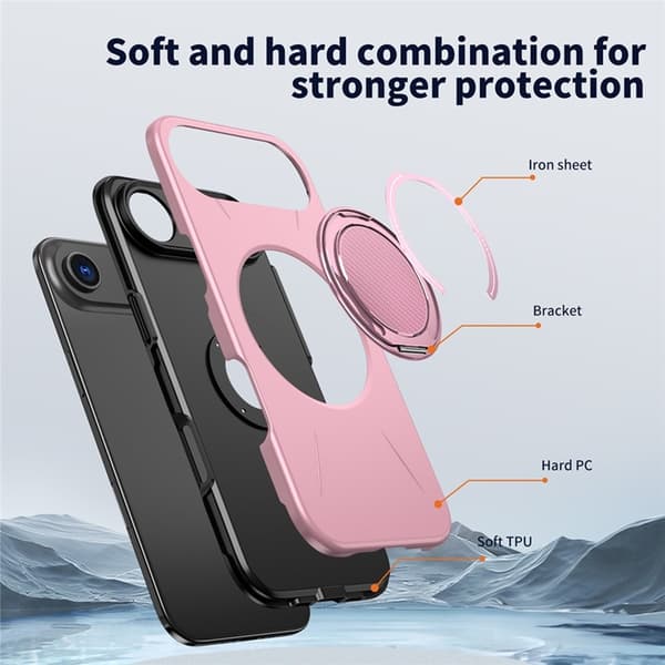 Mobilskal till iPhone Air MagSafe Rotating Kickstand - Rosa Rosa