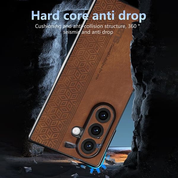 AZNS Samsung Galaxy Z Fold7 Plånboksfodral Konstläder - Grön