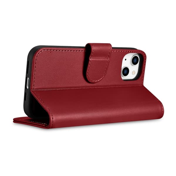 iCarer iPhone 14 Plus Plånboksfodral 2in1 Anti-RFID - Röd Röd