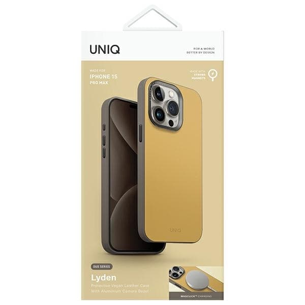 UNIQ Telefontaske til iPhone 15 Pro Max MagSafe Lyden DS - Gul-Grå