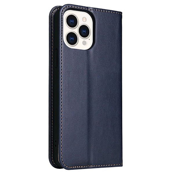 FIERRE SHANN för iPhone 15 Pro Plånboksfodral Konstläder - Blå
