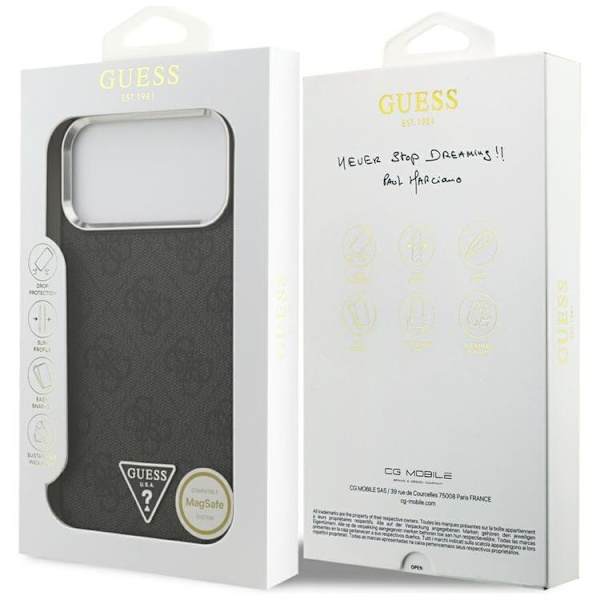 Guess Mobilskal till iPhone 17 Pro Max MagSafe 4G Triangle Logo - Silver Silver