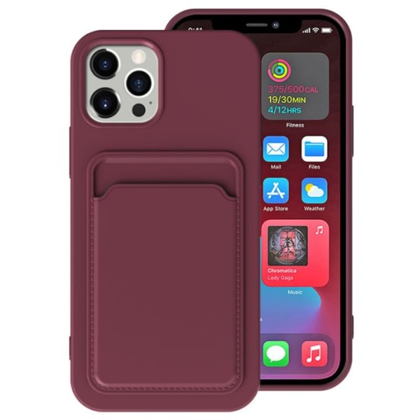 iPhone 13 Pro -kuori korttipaikoilla - Maroon