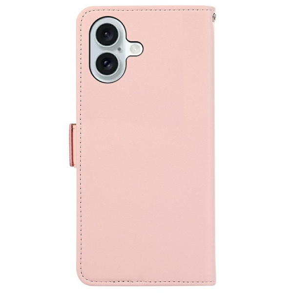 ABEEL iPhone 17 Plånboksfodral Konstläder med RFID-Skydd - Rosa