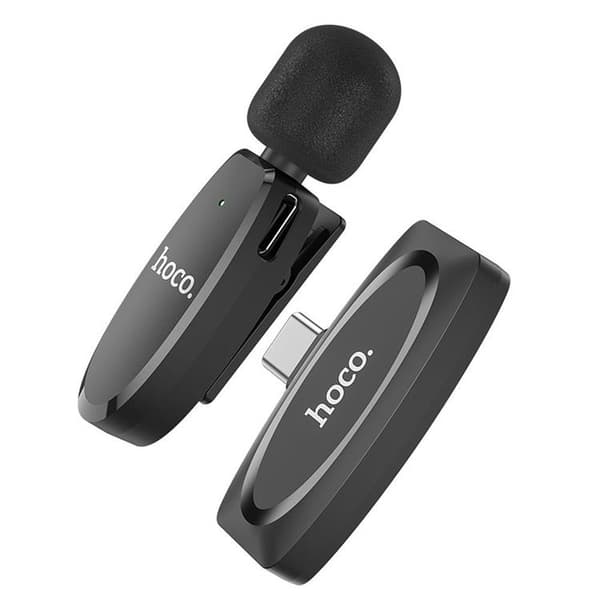 HOCO 2-st Trådlös Lavaliermikrofon Lightning, USB-C L15 - Svart Svart