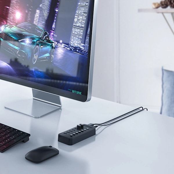 Orico Hub 13xUSB-A 3.0 med strømafbryder - sort Svart