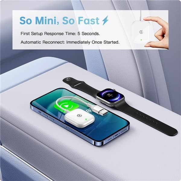 CarPlay Trådbunden Trådlös Adapter Dongle - Vit