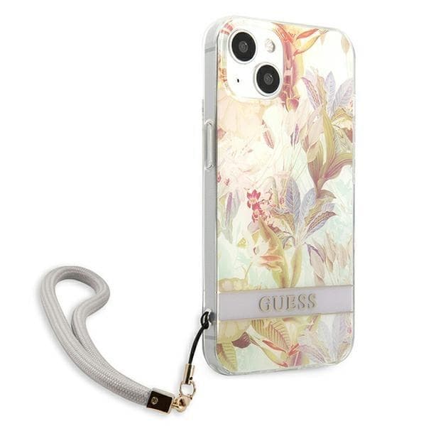 Guess iPhone 13 Mini Skal Flower Strap - Lilla Lila