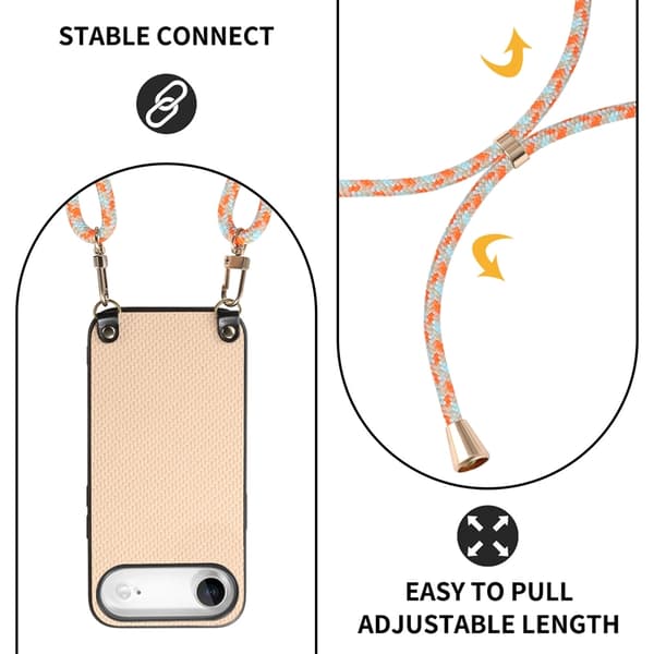 Mobilskal till iPhone Air Med Axelrem Snodd Carbon Fiber Brun
