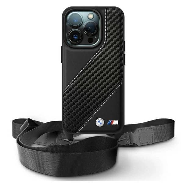 BMW Mobilskal till iPhone 16 Pro Max Carbon Stripe & Strap - Svart Svart
