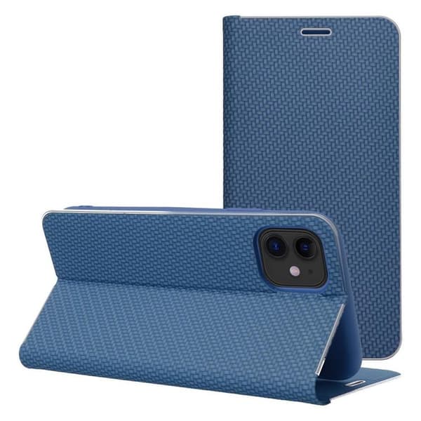 iPhone 16 Plånboksfodral Luna Carbon - Blå Blå
