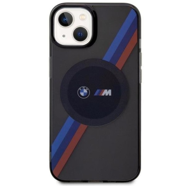 BMW iPhone 14 mobiltaske Magsafe Tricolor Stripes - Grå