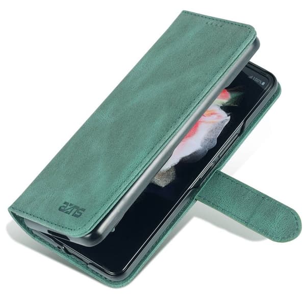 AZNS Samsung Galaxy Z Fold4 Plånboksfodral Konstläder - Grön