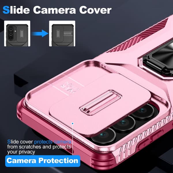 Mobilskal för Samsung Galaxy S26 Camshield Kickstand TPU + PC - Rosa