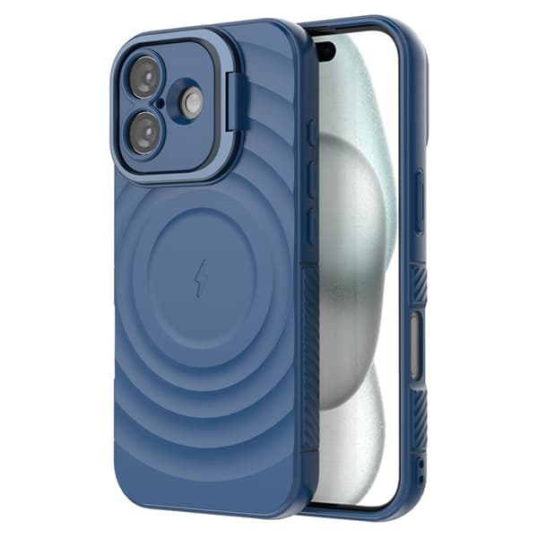 Mobilskal till iPhone 17 MagSafe Ripple Texture Kickstand - Blå Blå