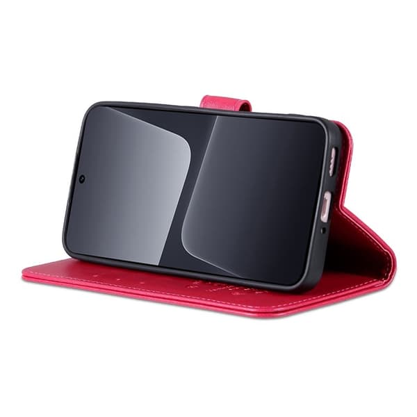 AZNS Xiaomi 14 Pro Plånboksfodral Konstläder - Anti-scratch - Röd